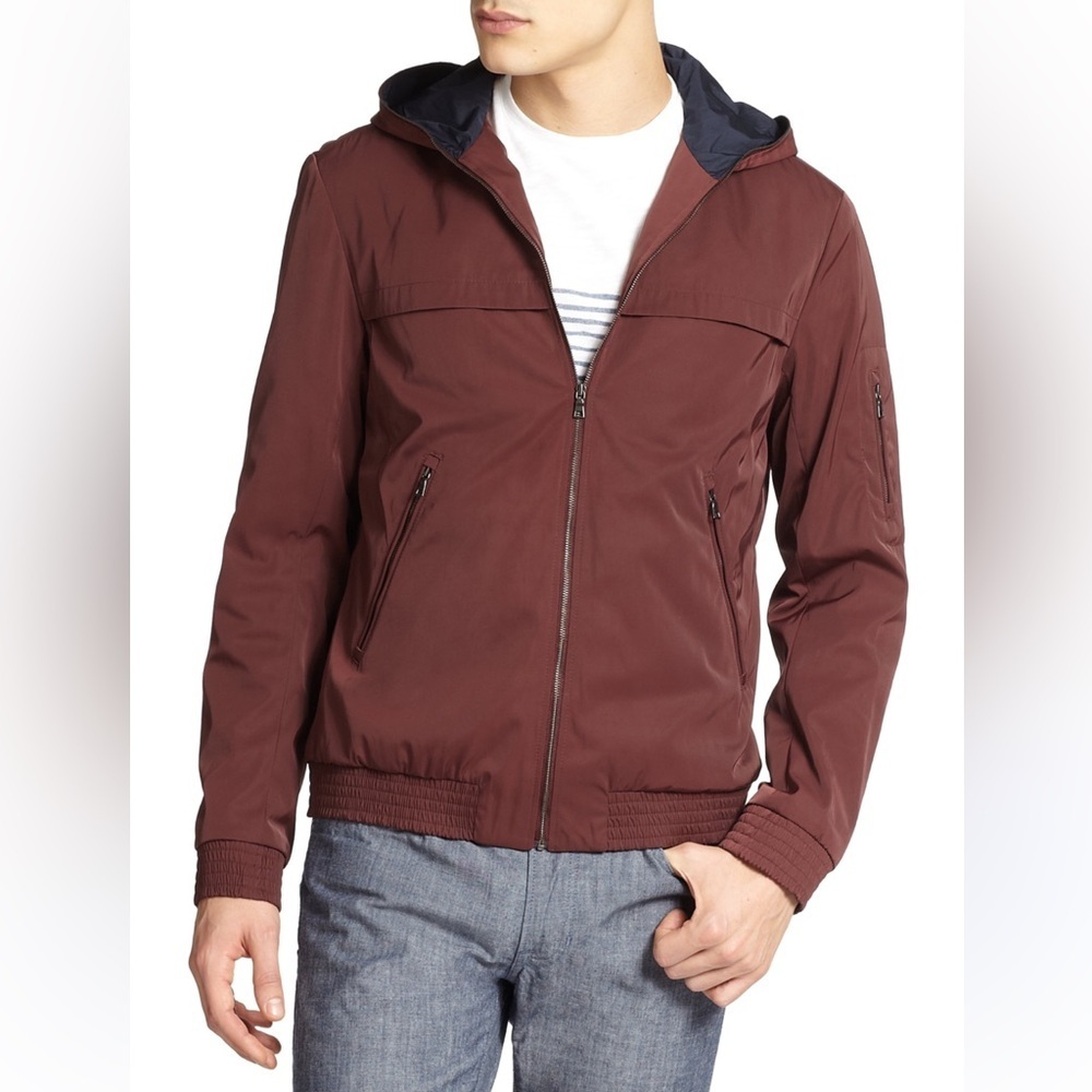 Vince Men's Maroon Bomber Jacket